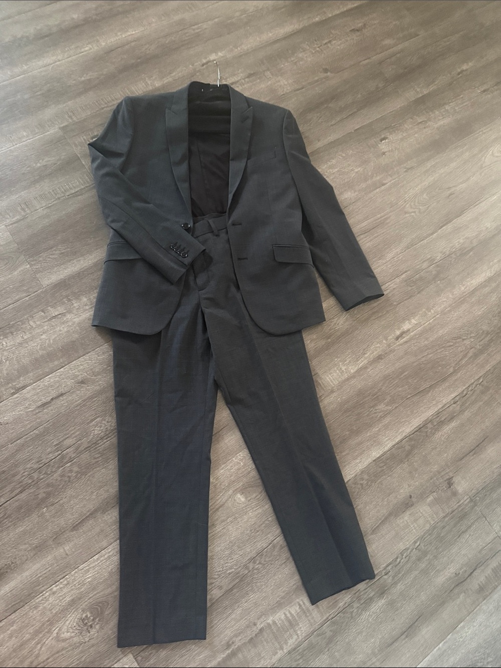 Express Men's Charcoal Gray Suit Jacket & Trousers